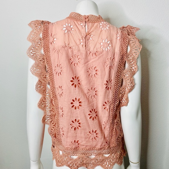 Entro USA Lace Crochet Ruffle Punk Top - Picture 5 of 12